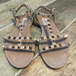 Valentino rockstud jelly sandals nude size 40